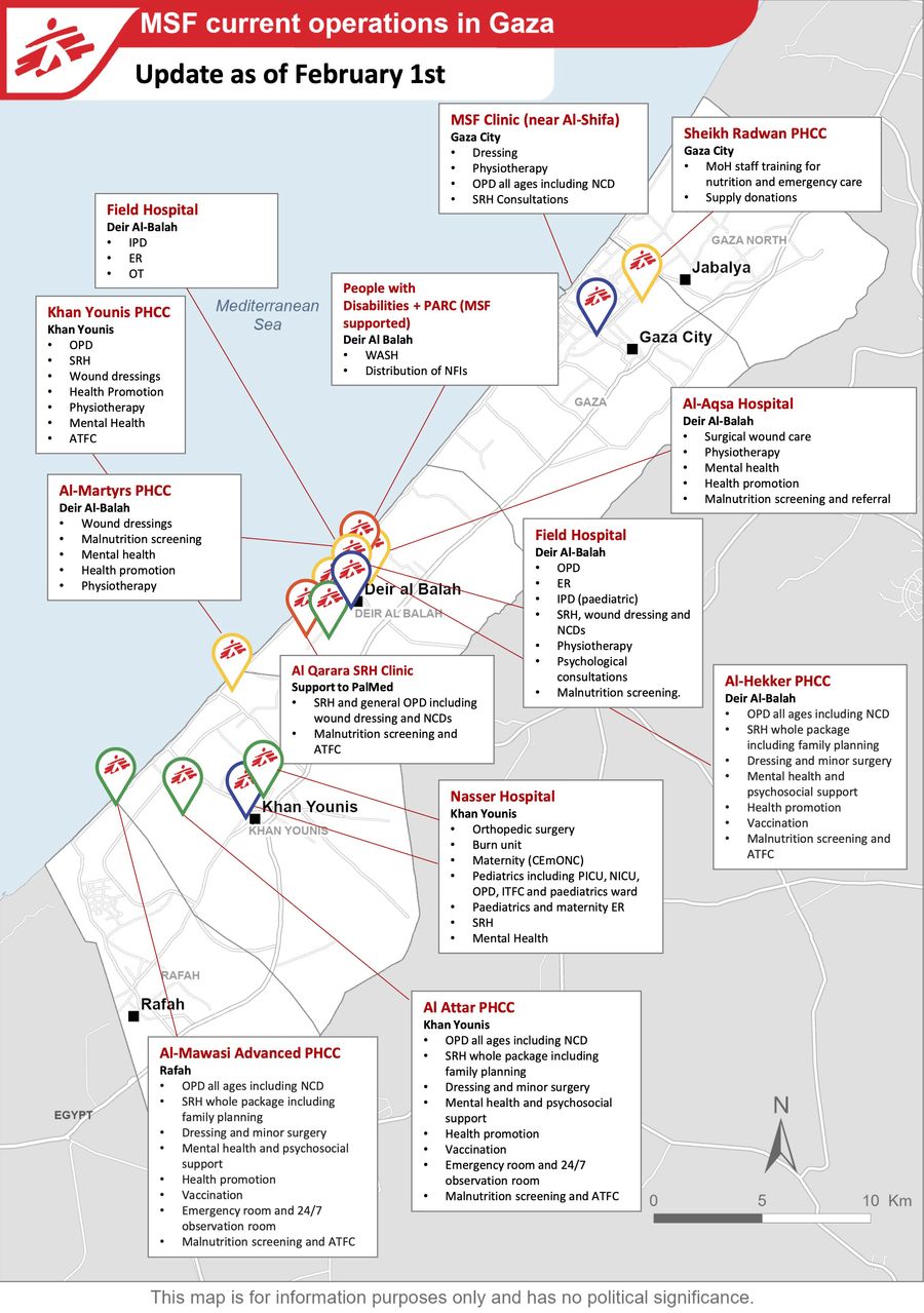 Opérations MSF dans la bande de Gaza